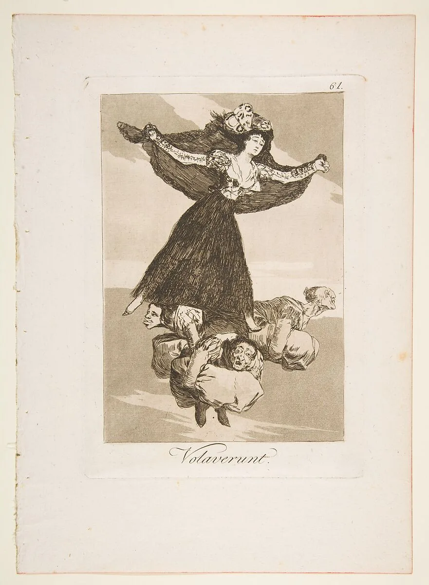 Plate 61 from "Los Caprichos": They have flown (Volaverunt) — Goya (Francisco de Goya y Lucientes)