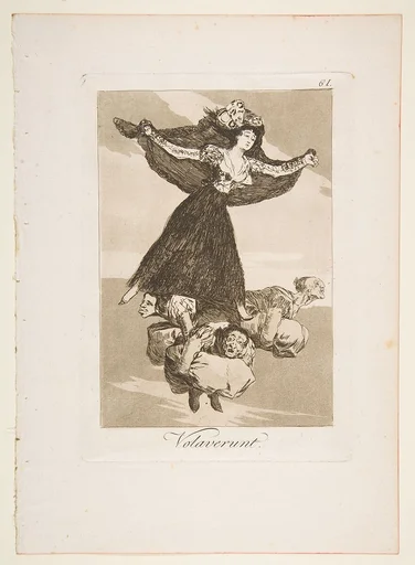 Plate 61 from "Los Caprichos": They have flown (Volaverunt)