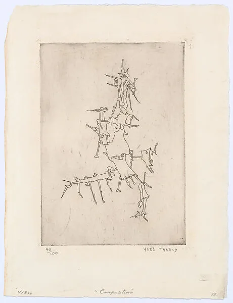 Untitled C: Le Mythe de la roche percée — Yves Tanguy|Atelier 17