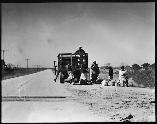 [People Around Truck by Side of Road, Vicinity New Orleans, Louisiana]