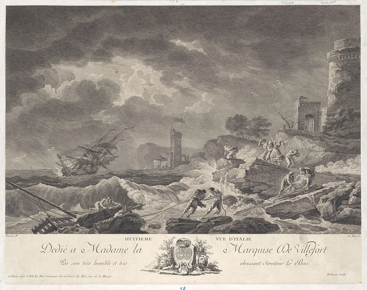 Eighth View of Italy — Isidore Stanislas Henri Helman|Jacques Philippe Le Bas|Joseph Vernet