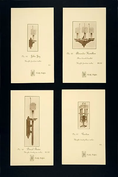 Advertising Card for a Three Branch Bracket with Shades: No. 45 Alexander Hamilton — Charles Rohlfs