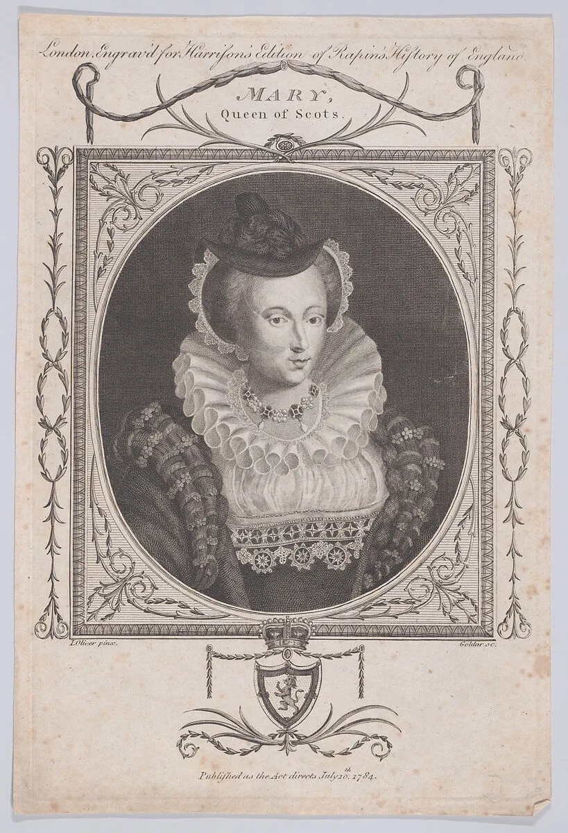 Mary, Queen of Scots — Mary, Queen of Scots|Isaac Oliver|John Goldar|Paul de Rapin de Thoyras|Harrison and Co.|Jacob Houbraken