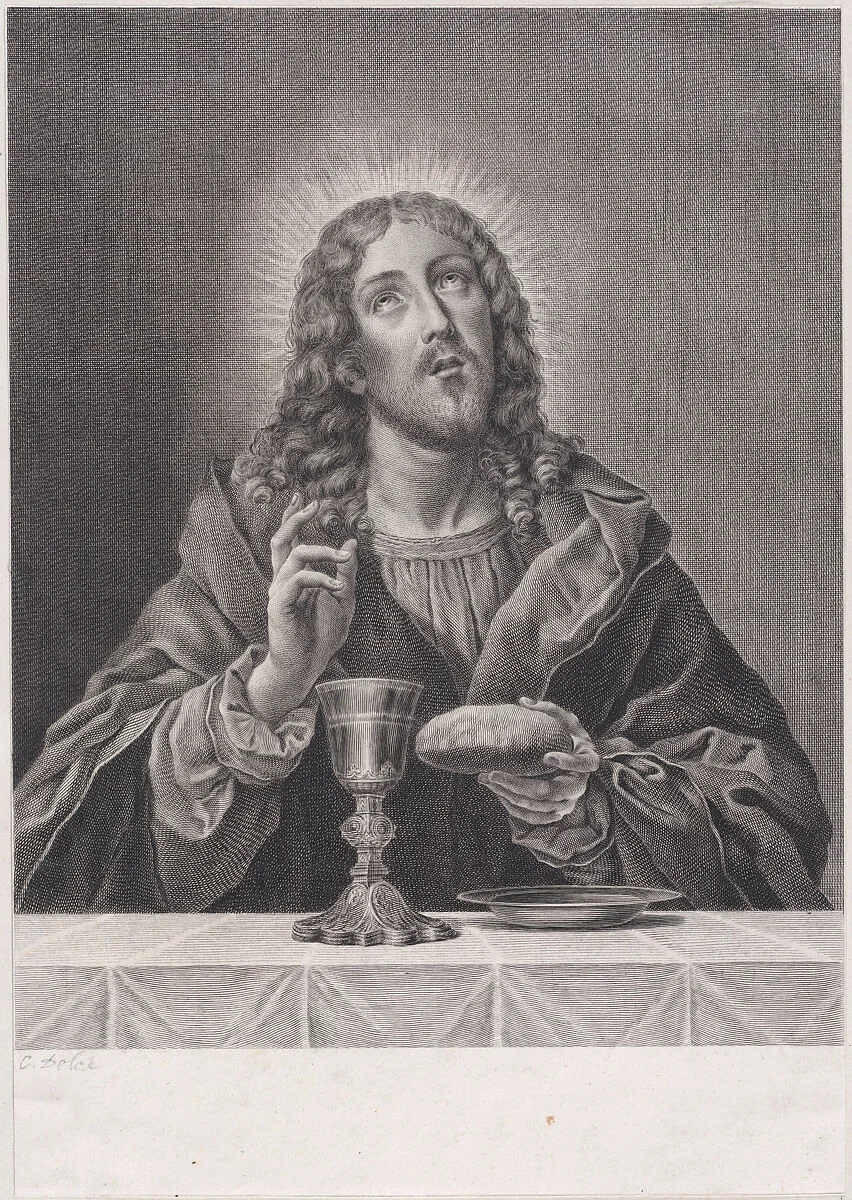 Christ with symbols of the Eucharist — Carlo Dolci|Anonymous