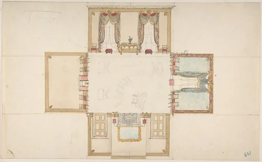 Plan and Elevations of a Room
