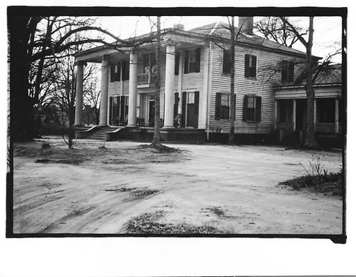 [Greek Revival House with Full-Height Entry Porch, From Car, Mobile, Alabama]