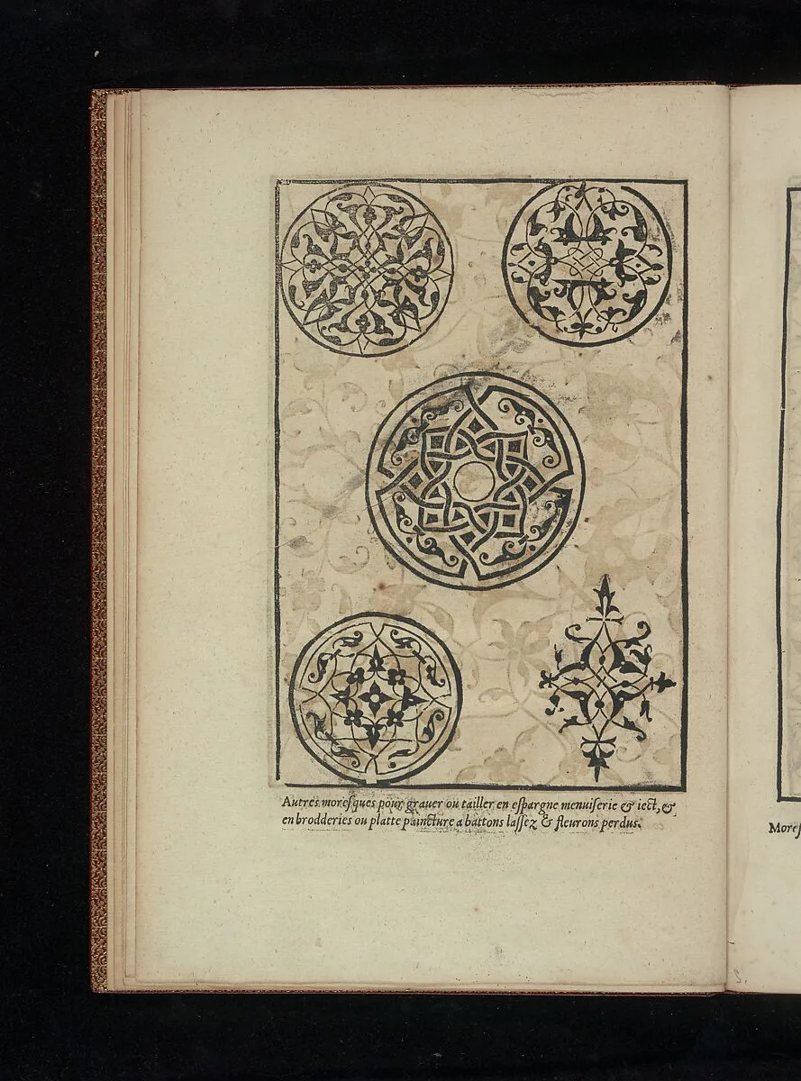Livre de Moresques, page 3 (recto) — Cornelis Bos|Francesco di Pellegrino|Hiérosme de Gormont