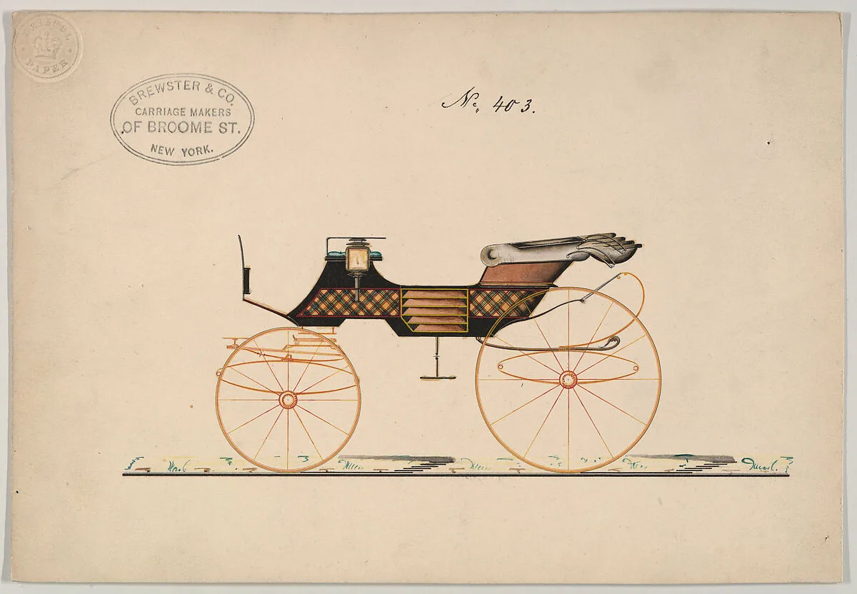 Design for 4 seat Phaeton, with top, no. 403 — Brewster & Co.