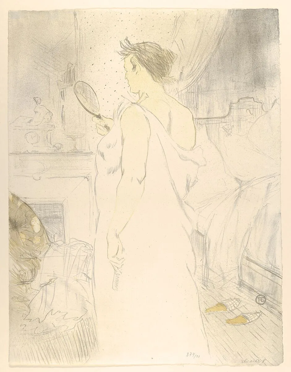 Looking in a Mirror — Henri de Toulouse-Lautrec