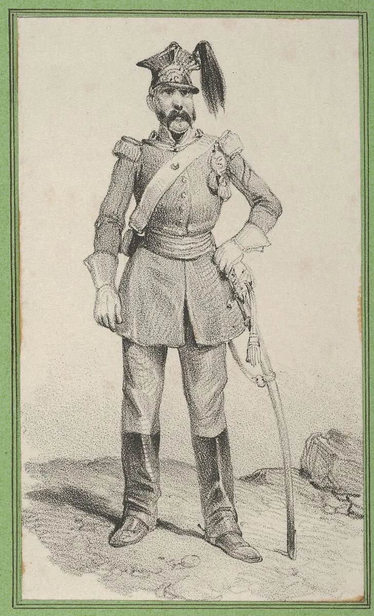 Standing soldier with his hand on the helm of his sword — Victor Adam