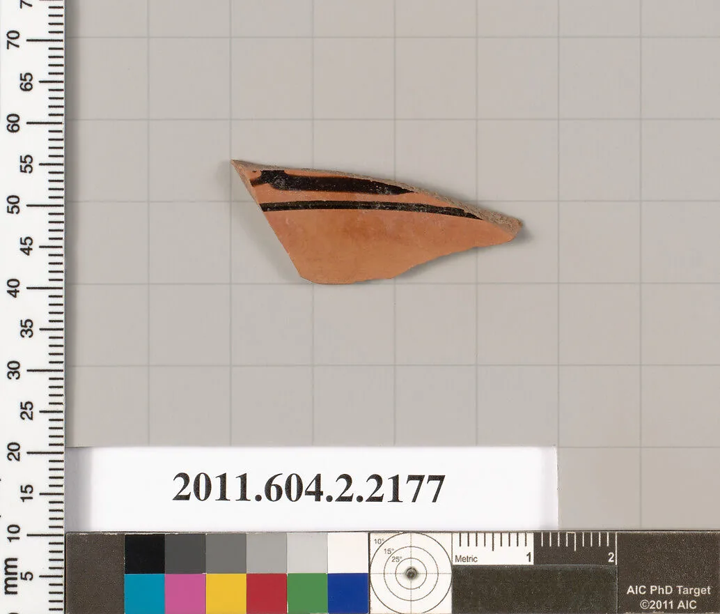 Terracotta fragment of a pot; unglazed on the inside — Unknown