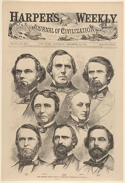The Seceding South Carolina Delegation (from "Harper's Weekly," Vol. IV) — Harper's Weekly|Mathew B. Brady|Harper & Brothers|Winslow Homer