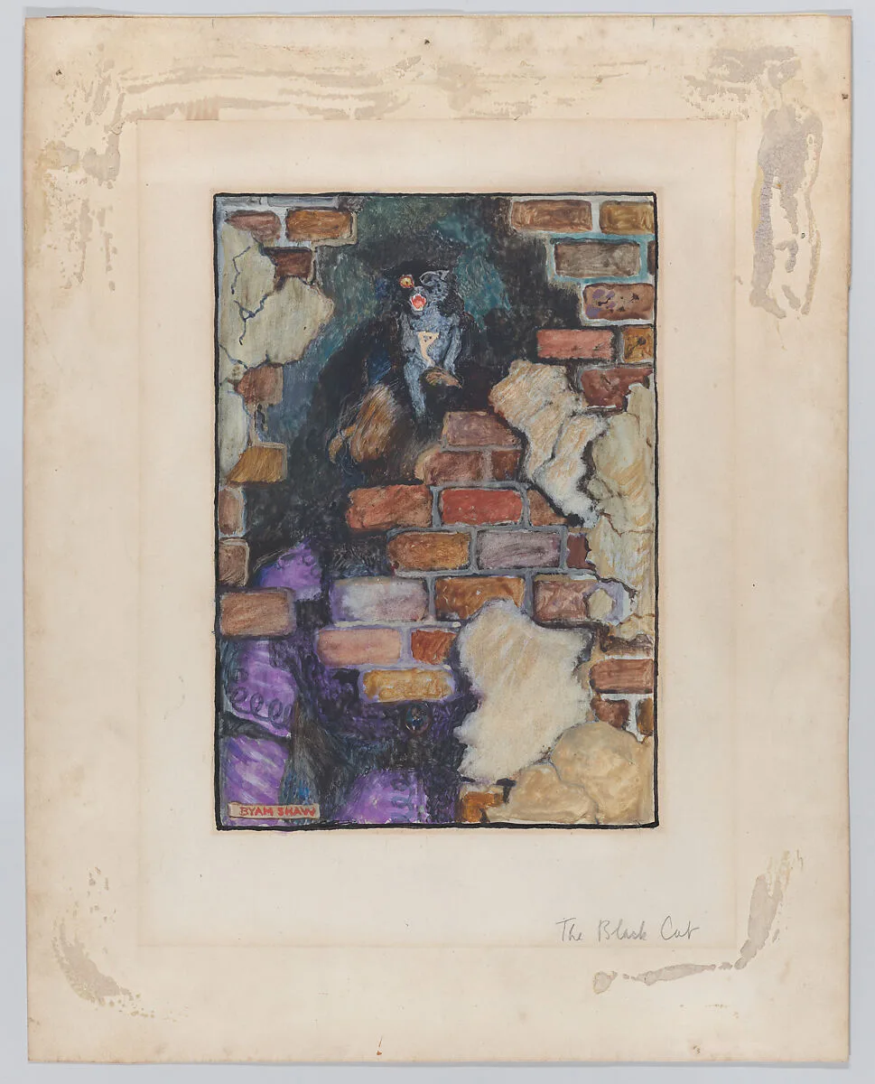 The Black Cat, for Edgar Allan Poe's “Selected Tales of Mystery,” 1909 — John Byam Liston Shaw|Edgar Allan Poe