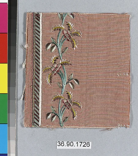 Embroidery sample for a man’s suit or waistcoat