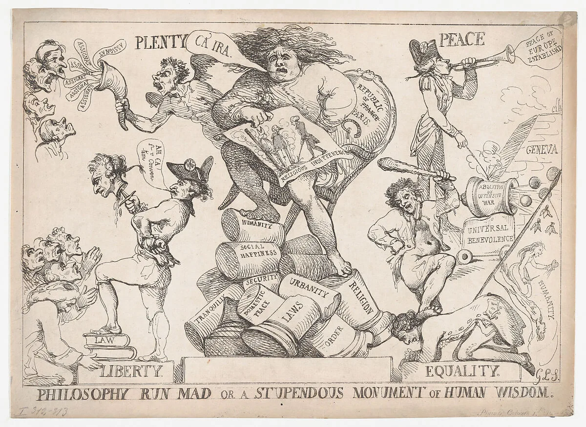 Philosophy Run Mad or a Stupendous Monument of Human Wisdom — Thomas Rowlandson