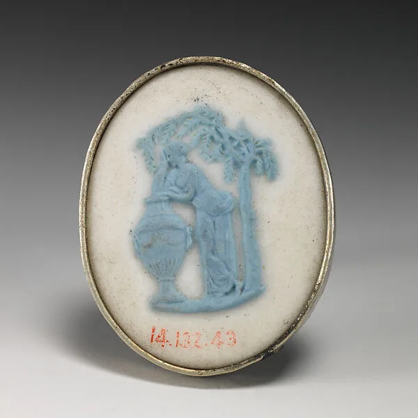 Woman at urn (Charlotte at tomb of Werther (?)) — Josiah Wedgwood and Sons