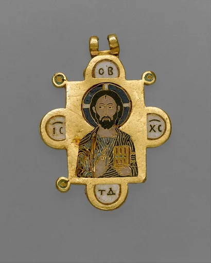 Double-Sided Pendant Icon with the Virgin and Christ Pantokrator