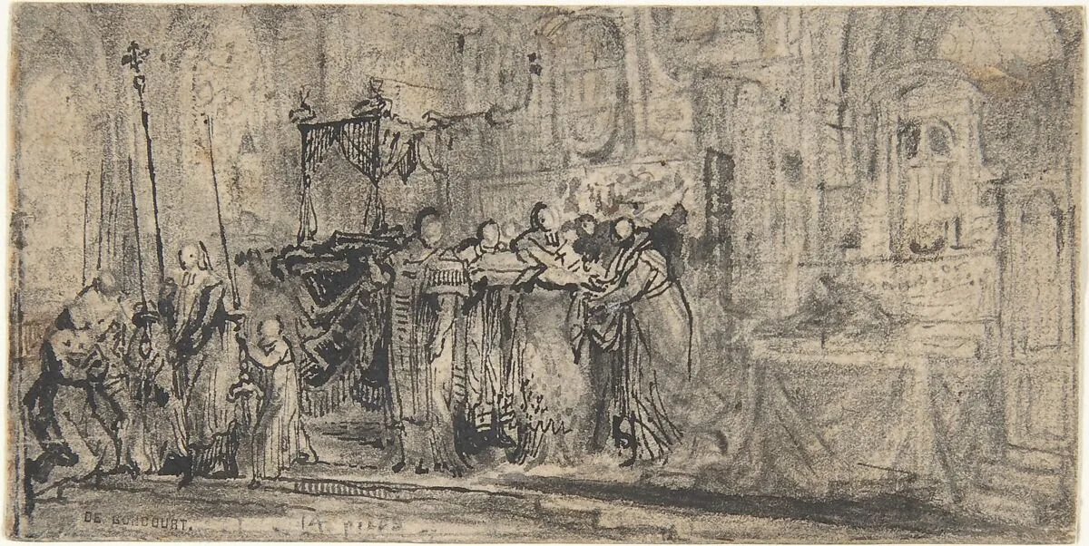 Coronation Regalia Carried in Procession at Saint-Denis — Gabriel de Saint-Aubin