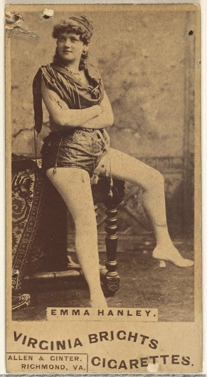 Emma Hanley, from the Actors and Actresses series (N45, Type 1) for Virginia Brights Cigarettes — Allen & Ginter