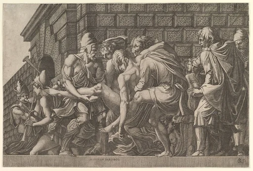 The Wounded Paris Carried from the Field of Battle