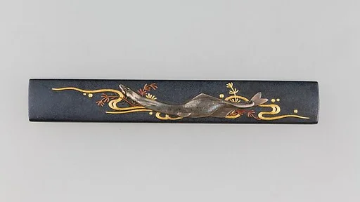 藻に白魚図小柄 Knife Handle (<i>Kozuka</i>)