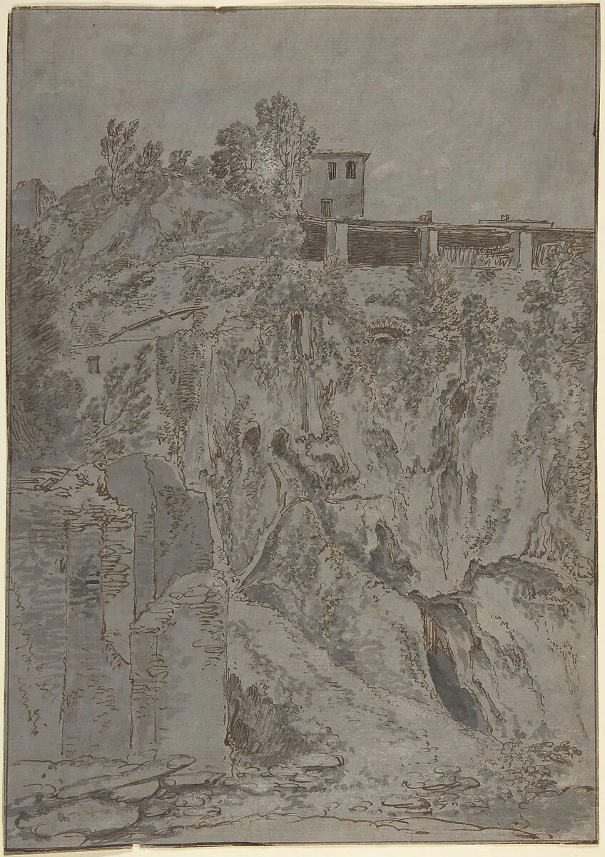 Italianate Buildings on a Hill at Tivoli — Adriaen Honich