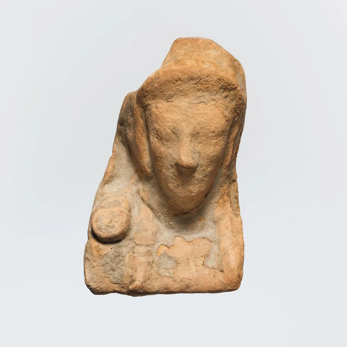 Terracotta bust of a female figure — Unknown