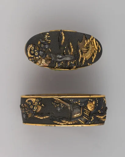 Sword-Hilt Collar and Pommel (Fuchigashira)