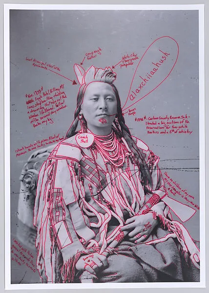 Alaxchiiaahush/Many War Achievements/Plenty Coups from 1880 Crow Peace Delegation — Wendy Red Star