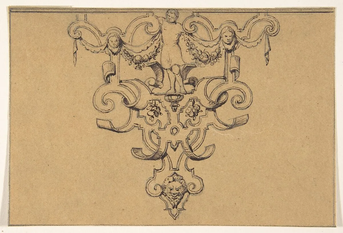 Ornamental Drawing — Lambert de Visscher|Anonymous, French, 19th century
