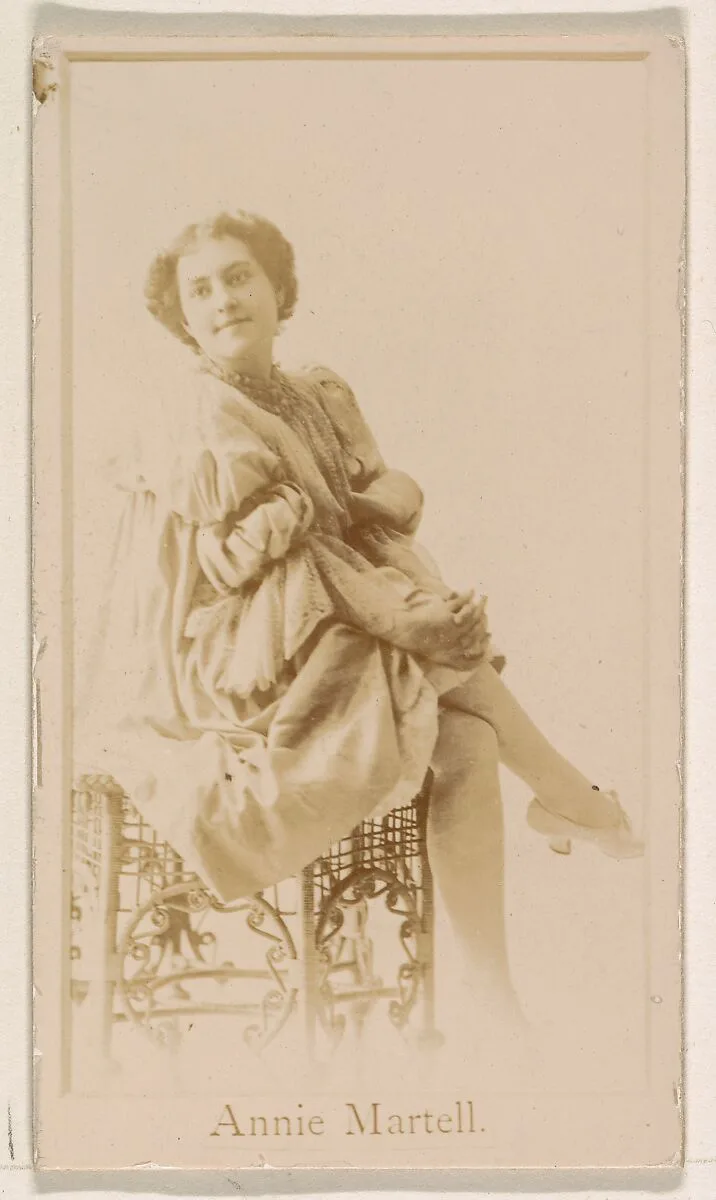 Annie Martell, from the Actresses series (N245) issued by Kinney Brothers to promote Sweet Caporal Cigarettes — Kinney Brothers Tobacco Company