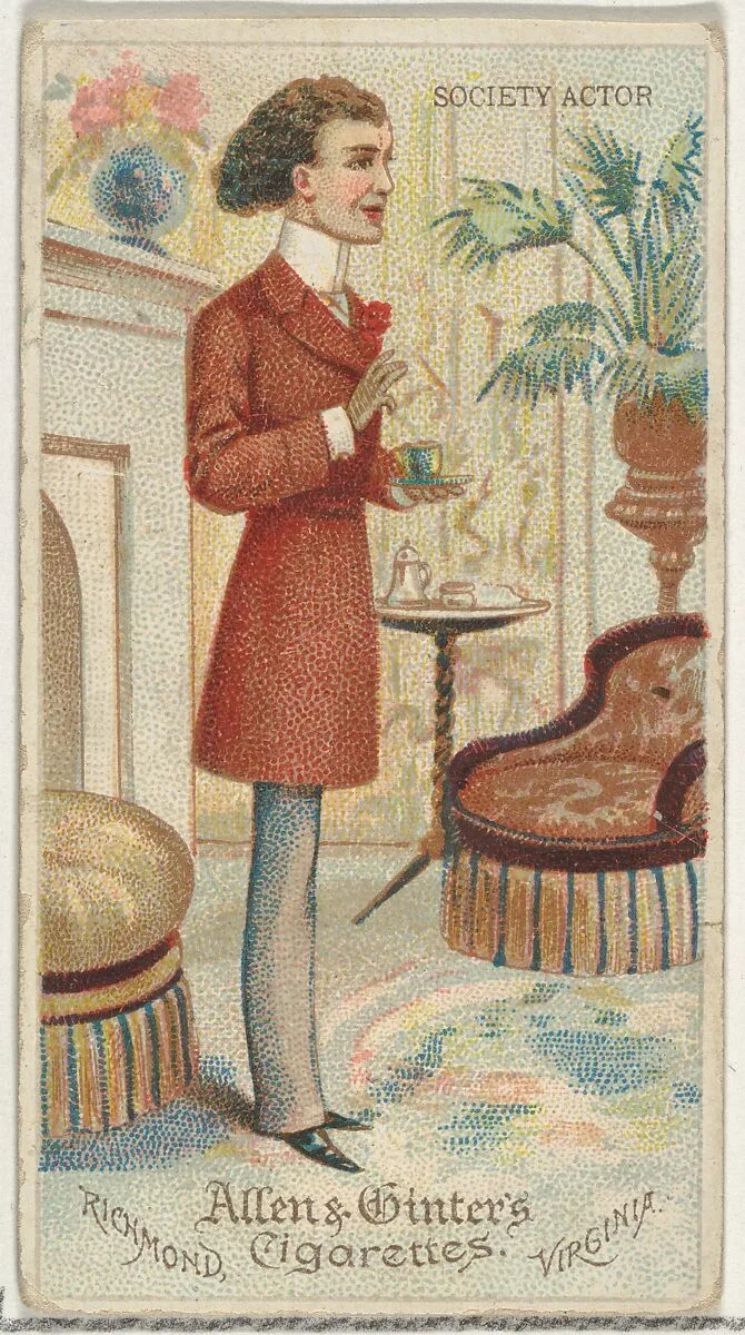 Society Actor, from World's Dudes series (N31) for Allen & Ginter Cigarettes — Allen & Ginter