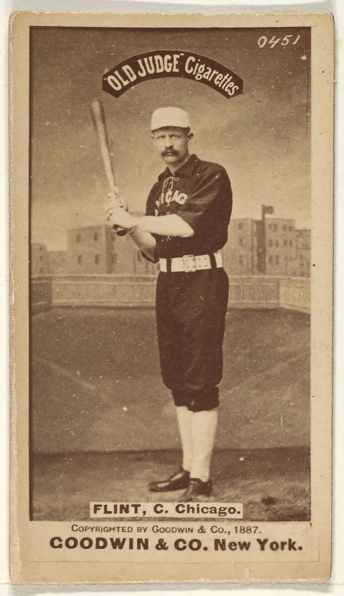 Frank Sylvester "Silver" Flint, Catcher, Chicago, from the Old Judge series (N172) for Old Judge Cigarettes — Goodwin & Company