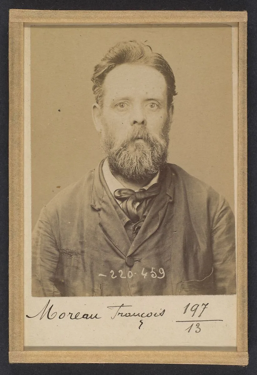 Moreau. François. 47 ans, né le 19/11/46 à Nevers (Nièvre). Menuisier: Anarchiste. 2/7/94. — Alphonse Bertillon