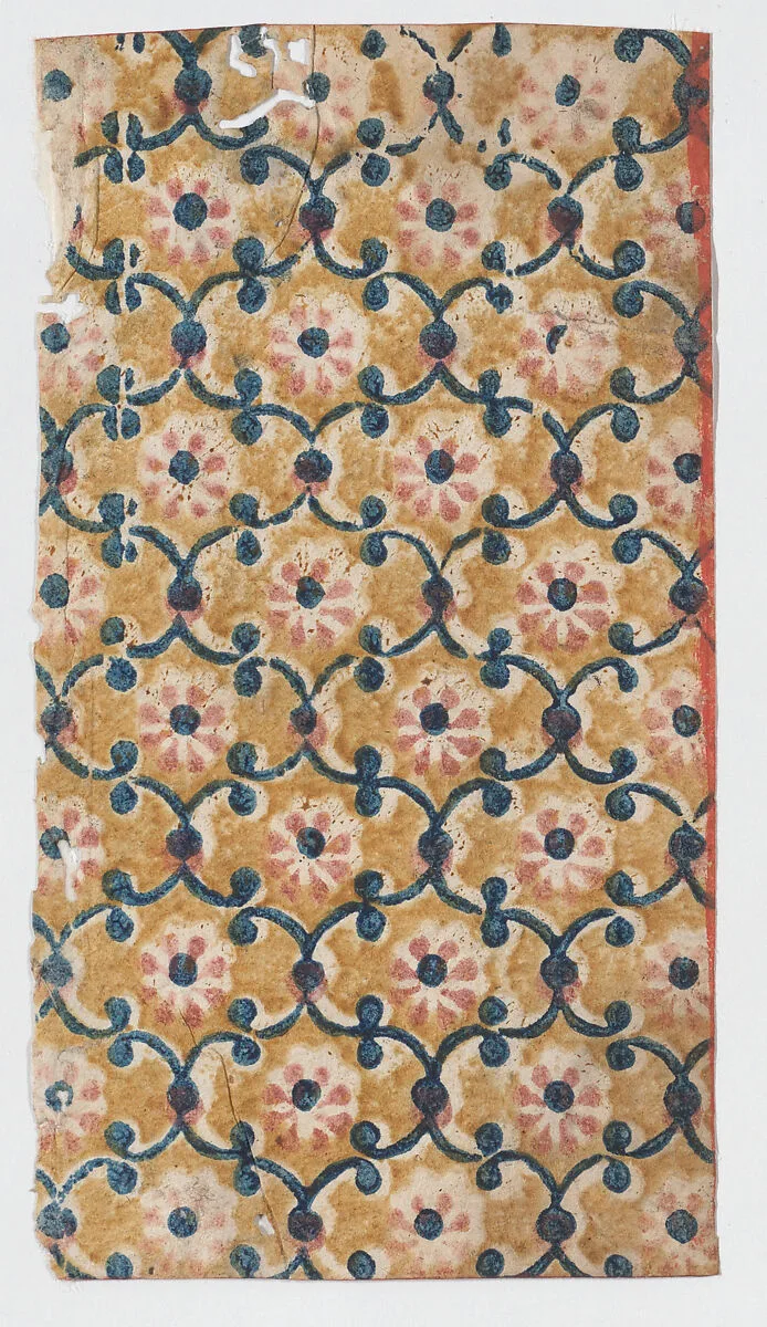 Sheet with overall lattice pattern with rosettes — Anonymous