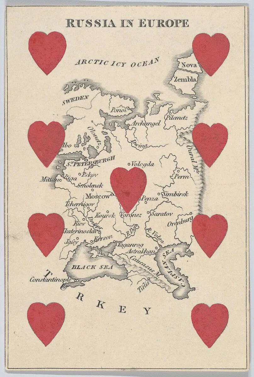 Russia in Europe, from "Court Game of Geography" — William and Henry Rock