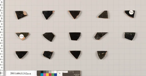 Terracotta rim fragments of kylikes (drinking cups)