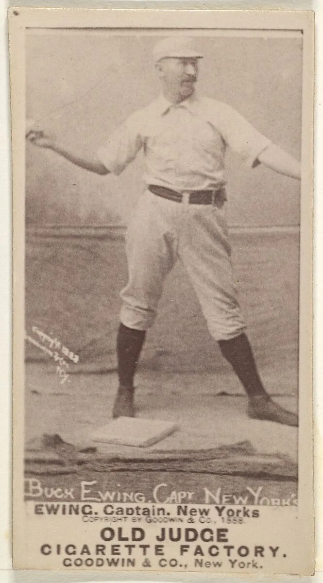 William "Buck" Ewing, Captain and Catcher, New York, from the Old Judge series (N172) for Old Judge Cigarettes — Goodwin & Company