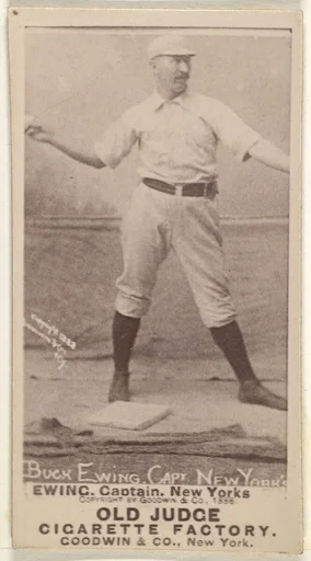 William "Buck" Ewing, Captain and Catcher, New York, from the Old Judge series (N172) for Old Judge Cigarettes