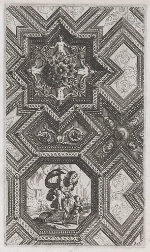 Ceiling Design, plate 39 from "Curieuses recherches de plusieurs beaus morceaus d'ornemens antiques et modernes..."