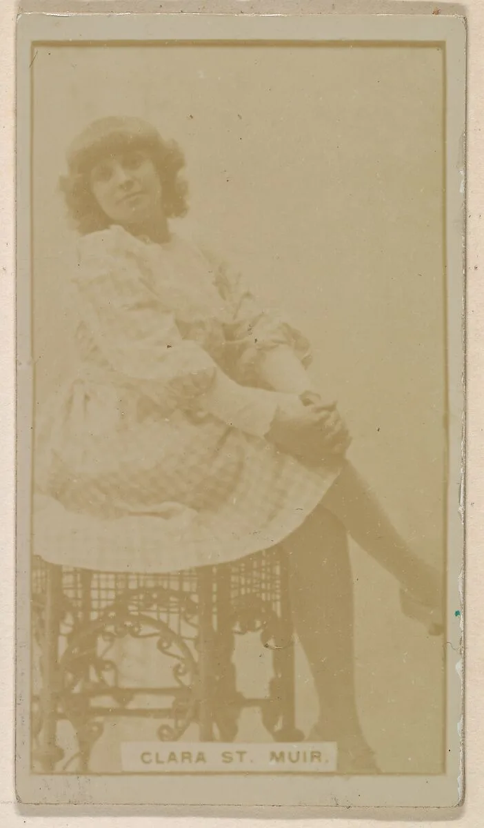 Clara St. Muir, from the Actresses series (N245) issued by Kinney Brothers to promote Sweet Caporal Cigarettes — Kinney Brothers Tobacco Company