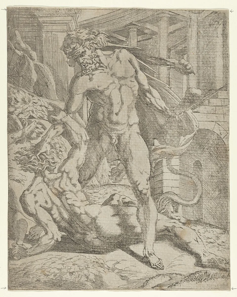 Hercules and Cacus — Antonio Fantuzzi|Rosso Fiorentino