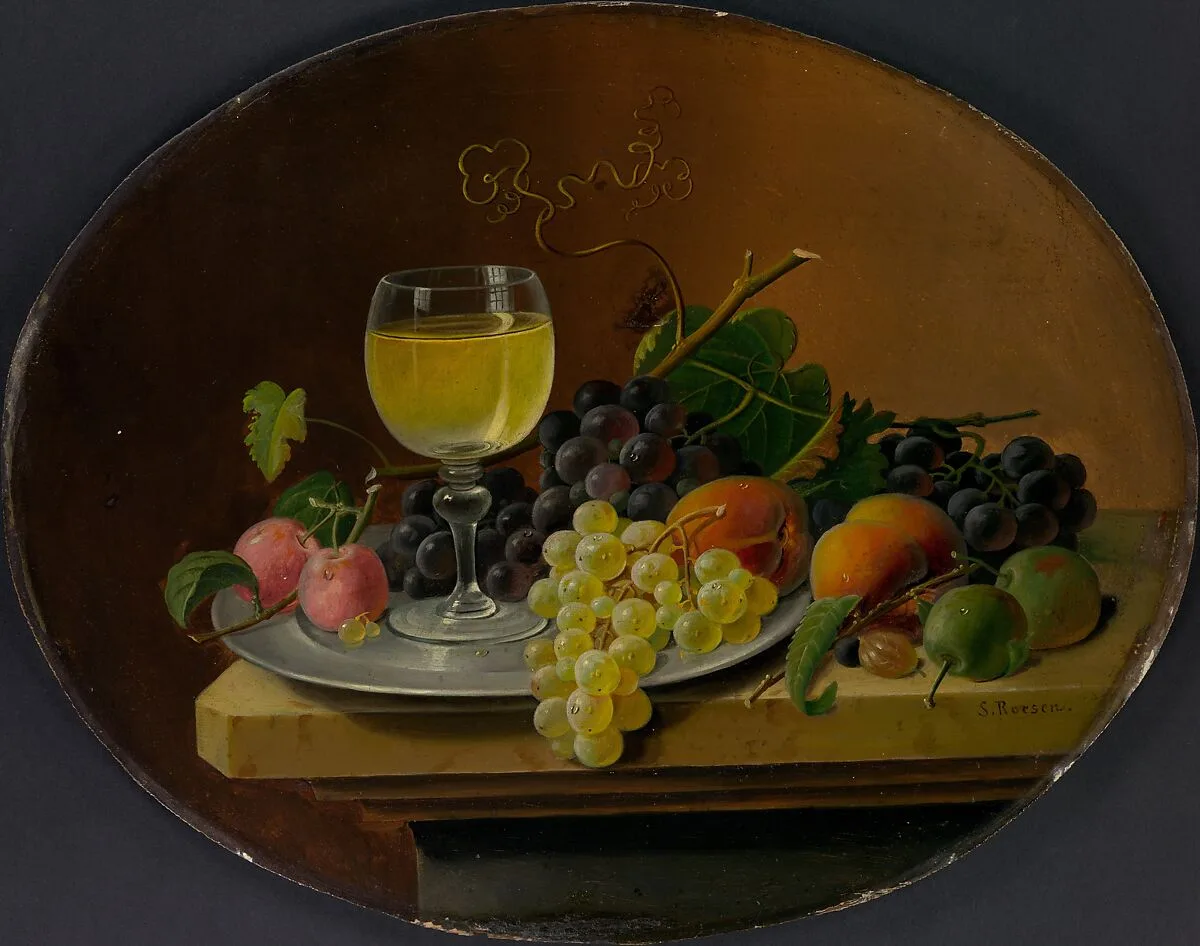 Still Life Fruit and Wine Glass — Severin Roesen