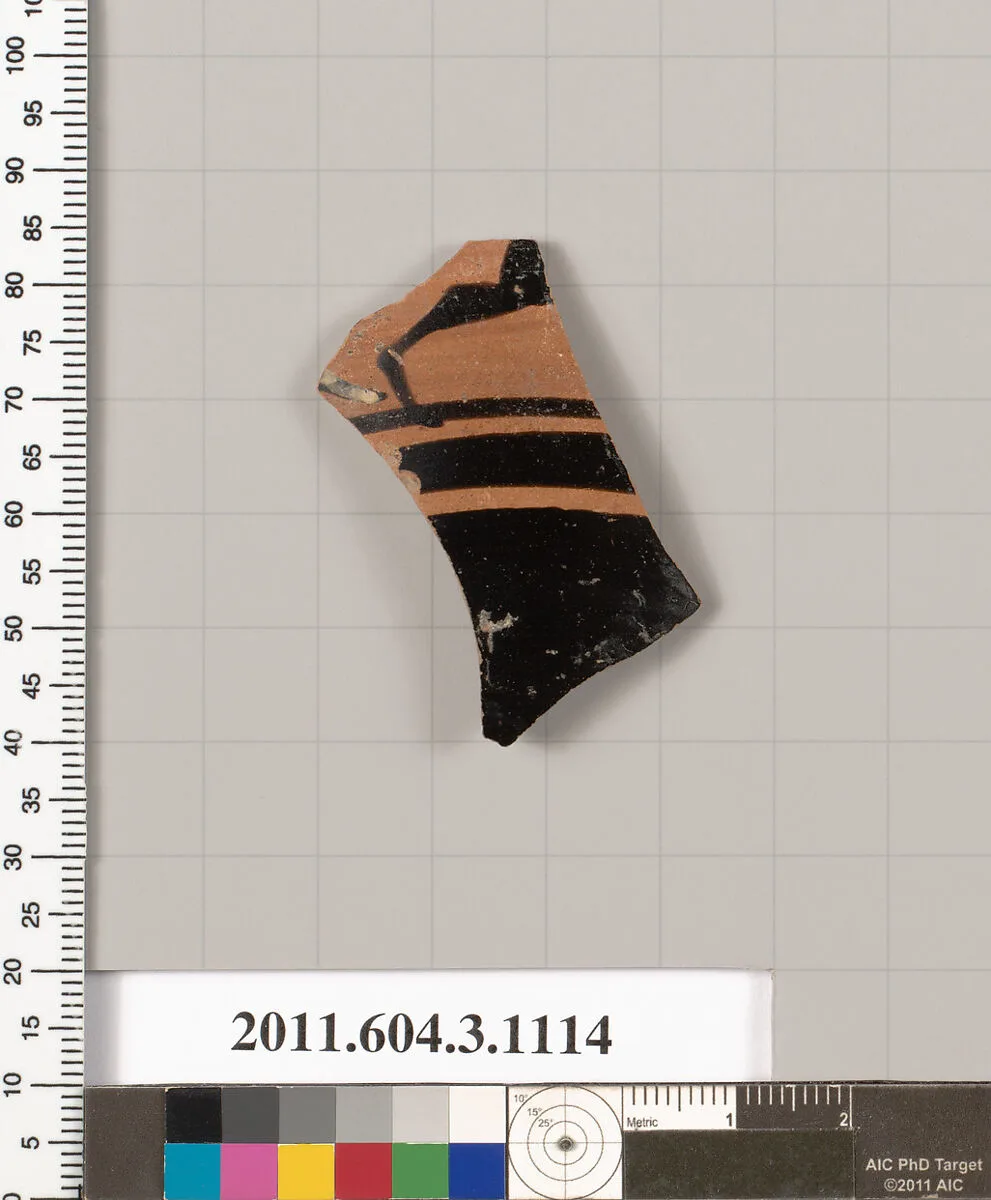 Terracotta fragment of a mastoid (drinking cup with narrow base) or a kyathos (cup-shaped ladle) — Unknown