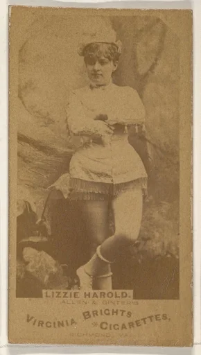 Lizzie Harold, from the Actors and Actresses series (N45, Type 1) for Virginia Brights Cigarettes