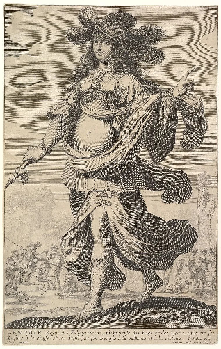 Zenobia, from Pierre Le Moyne's "La Gallerie des femmes fortes" — Abraham Bosse|Gilles Rousselet|Claude Vignon|Pierre Mariette le fils