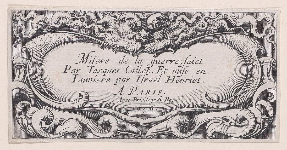 Frontispiece, from Les Petites Misères de la Guerre (The Little Miseries of War) — Abraham Bosse|Israël Henriet