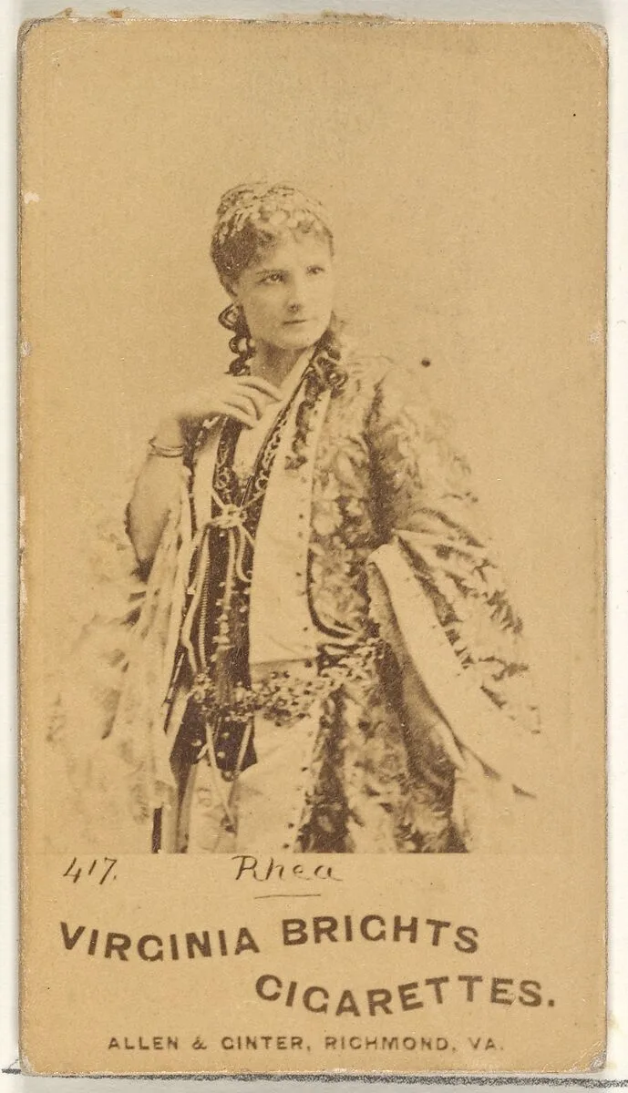 Card 417, Rhea, from the Actors and Actresses series (N45, Type 1) for Virginia Brights Cigarettes — Allen & Ginter