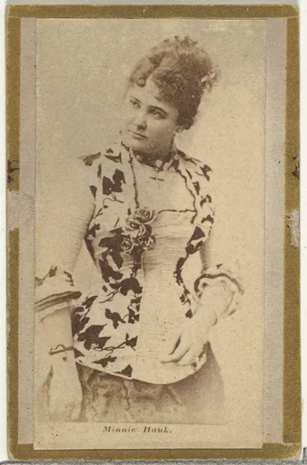 Minnie Hauk, from the Actresses and Celebrities series (N60, Type 2) promoting Little Beauties Cigarettes for Allen & Ginter brand tobacco products