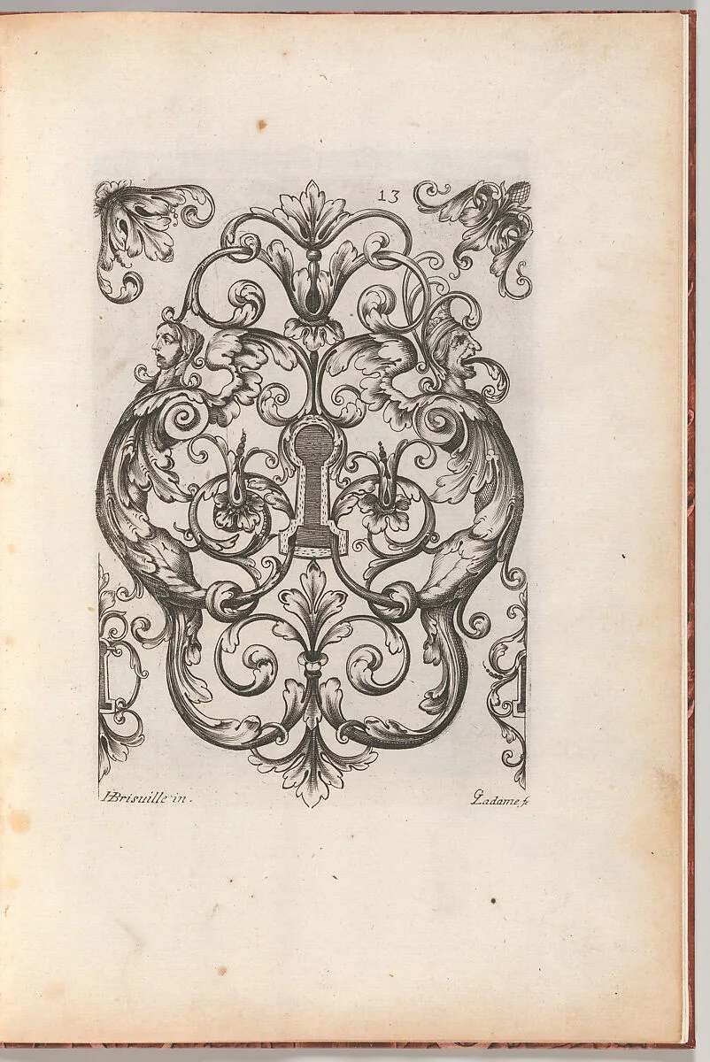 Diverses Pieces de Serruriers, page 14 (recto) — Hugues Brisville|Jean Berain|Gabriel Ladame